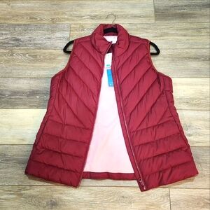 Market & Spruce Burgundy Quilted Vest Size Medium
